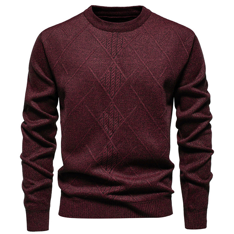 Herren Strickpullover Rundhals Klassisch Rautenmuster