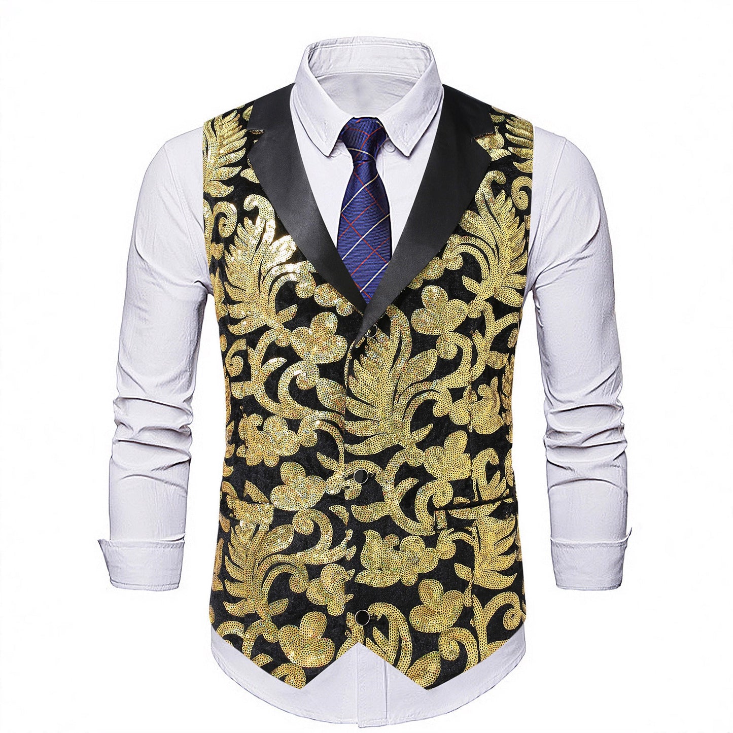 Herren Weste Elegant Festlich Blumenmuster