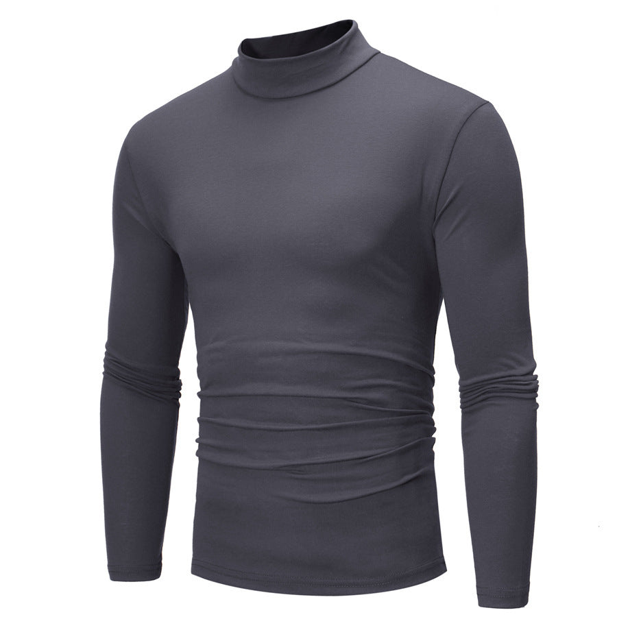 Herren T-Shirt Rollkragen Weich Jersey Elegant