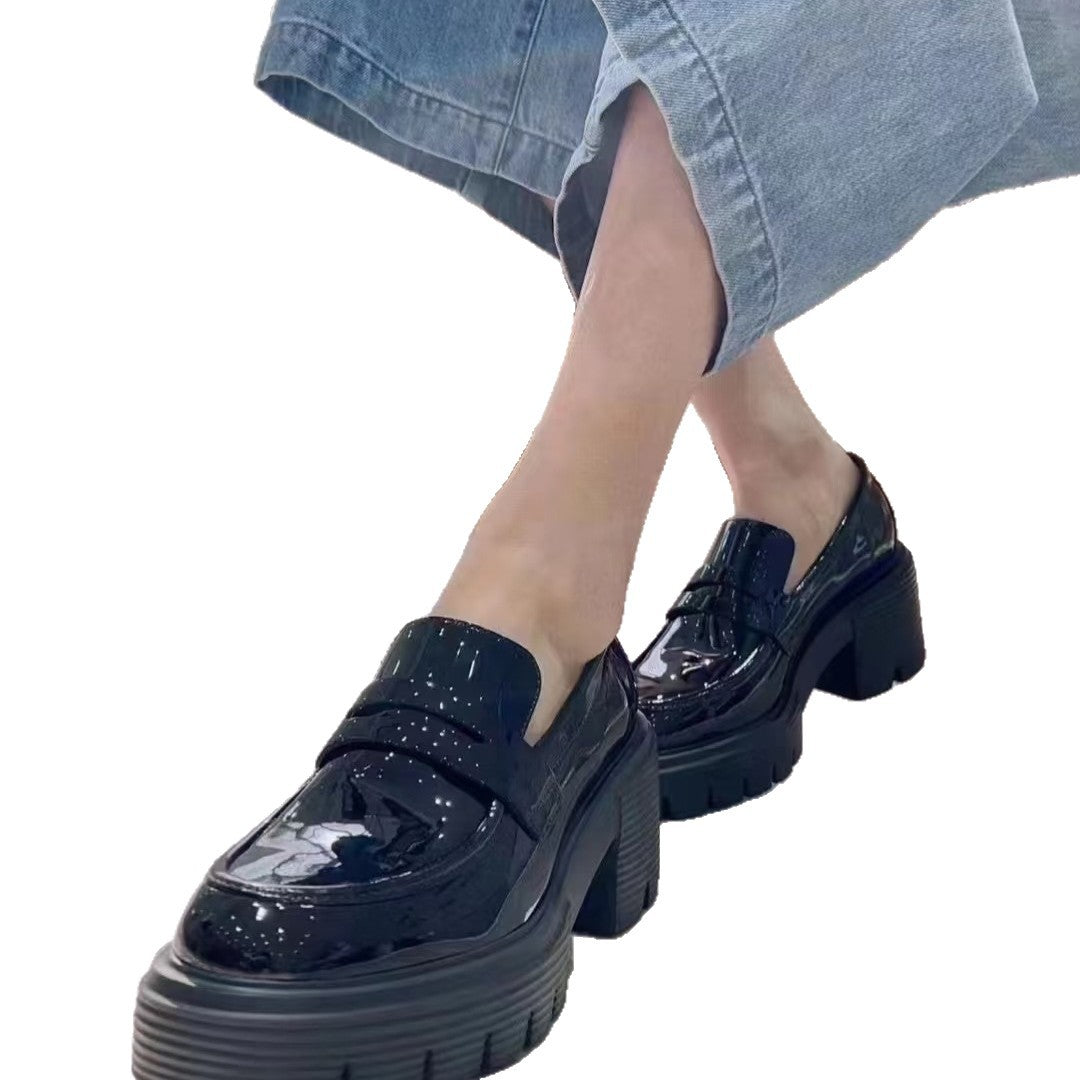 Damen Loafers Elegante Schuhe mit Blockabsatz Komfortabel