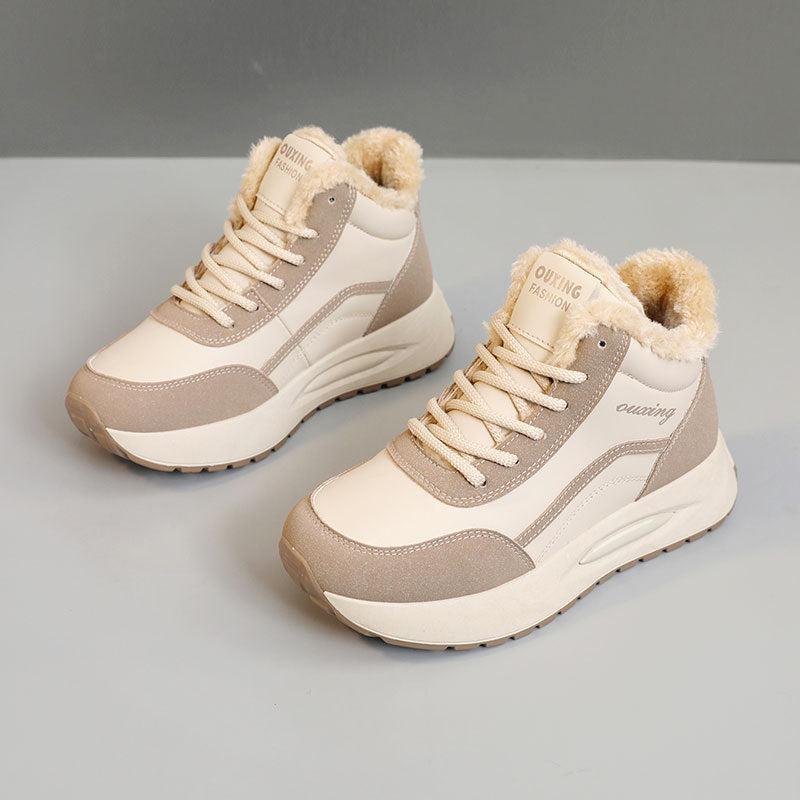 Damen Sneaker Sportlich High-Top Warmfleece Rutschfest