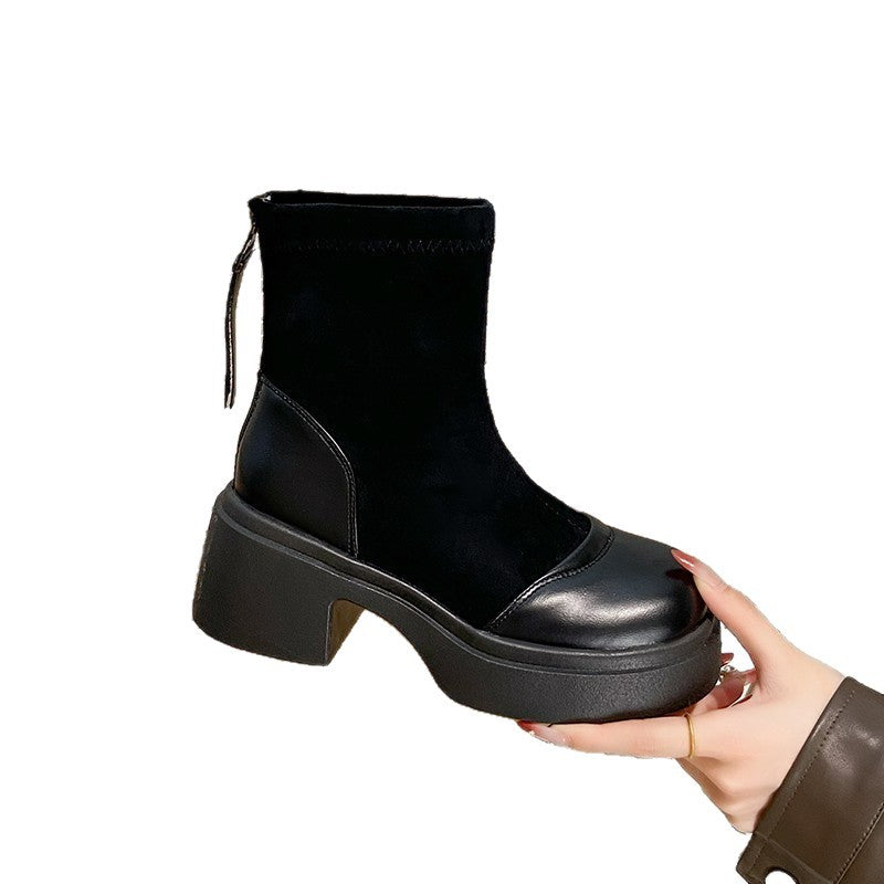 Damen Stiefeletten Elegante Absatzschuhe Hochzeitsschuhe Schwarz