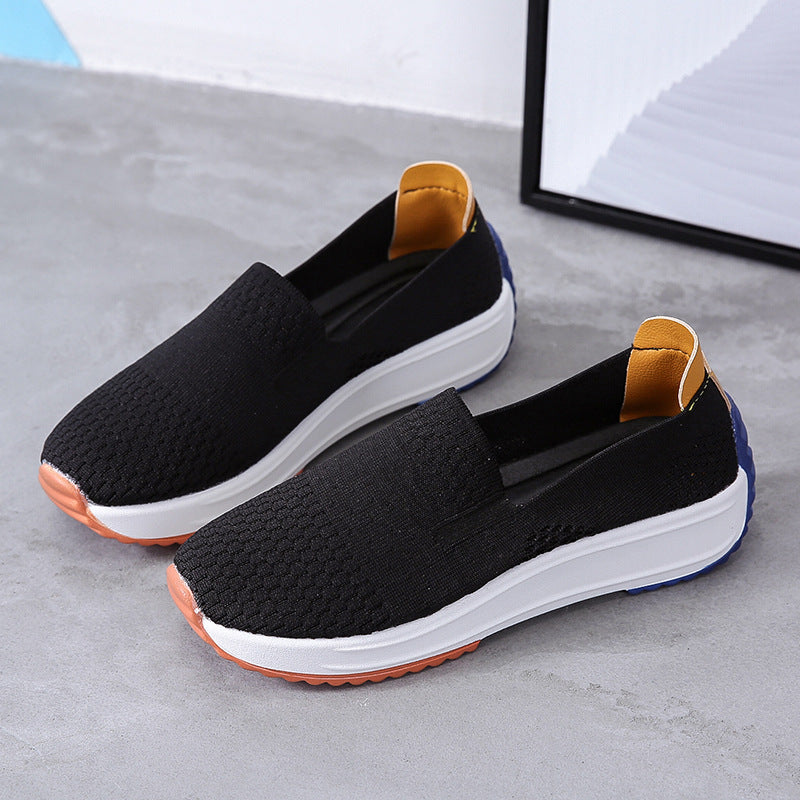 Damen Sneaker Sportlich Atmungsaktiv Netzstoff