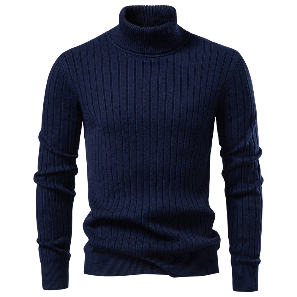Herren Pullover Rollkragen Feinripp Modern