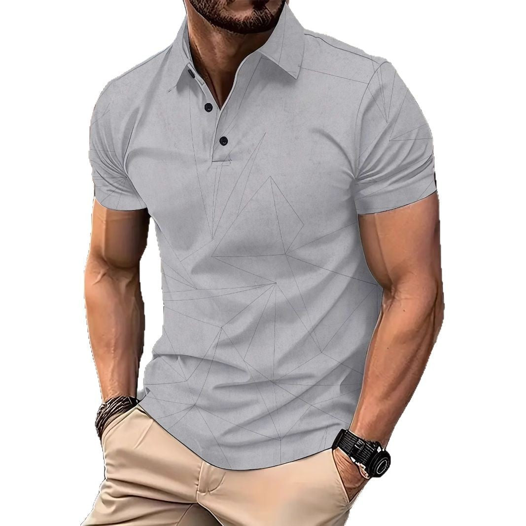 Herren Poloshirt Kurzarm Geometrisches Muster Modern