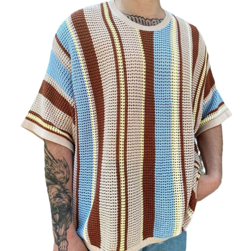 Modernes Strick-T-Shirt im modischen Design mit gemustertem Stoff BerlinGlamour