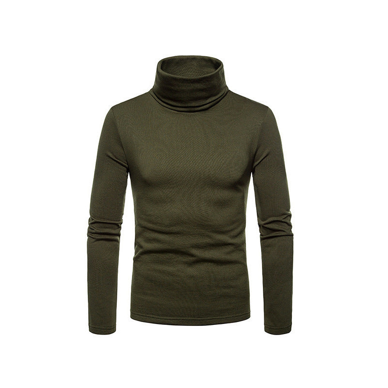 Herren Rollkragenpullover Fein Strick Modern Schwarz