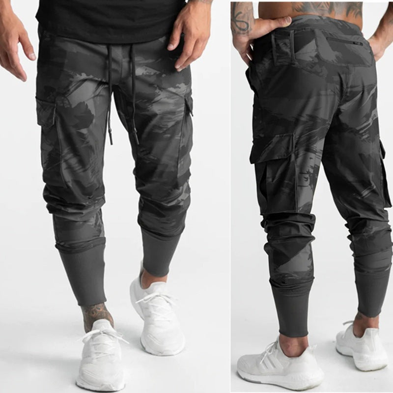 Herren Camo Joggerhosen Cargo Bequem Grün