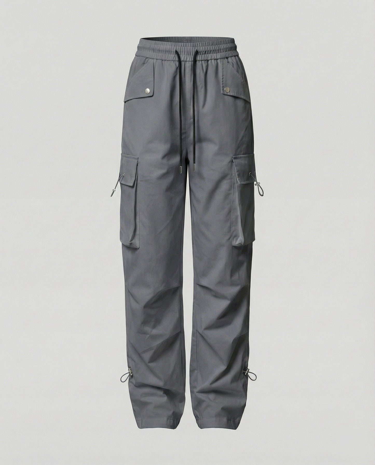 Damen Cargo-Hose Weite Bein Elastic Bund Große Taschen