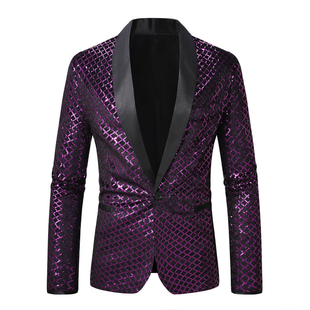 Herren Blazer Glitzer Pailletten Modern Glamour Style