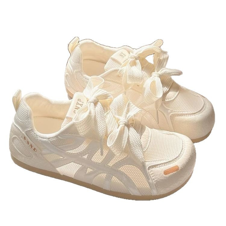 Damen Sneaker atmungsaktiv mit Schleifen Optik Mode