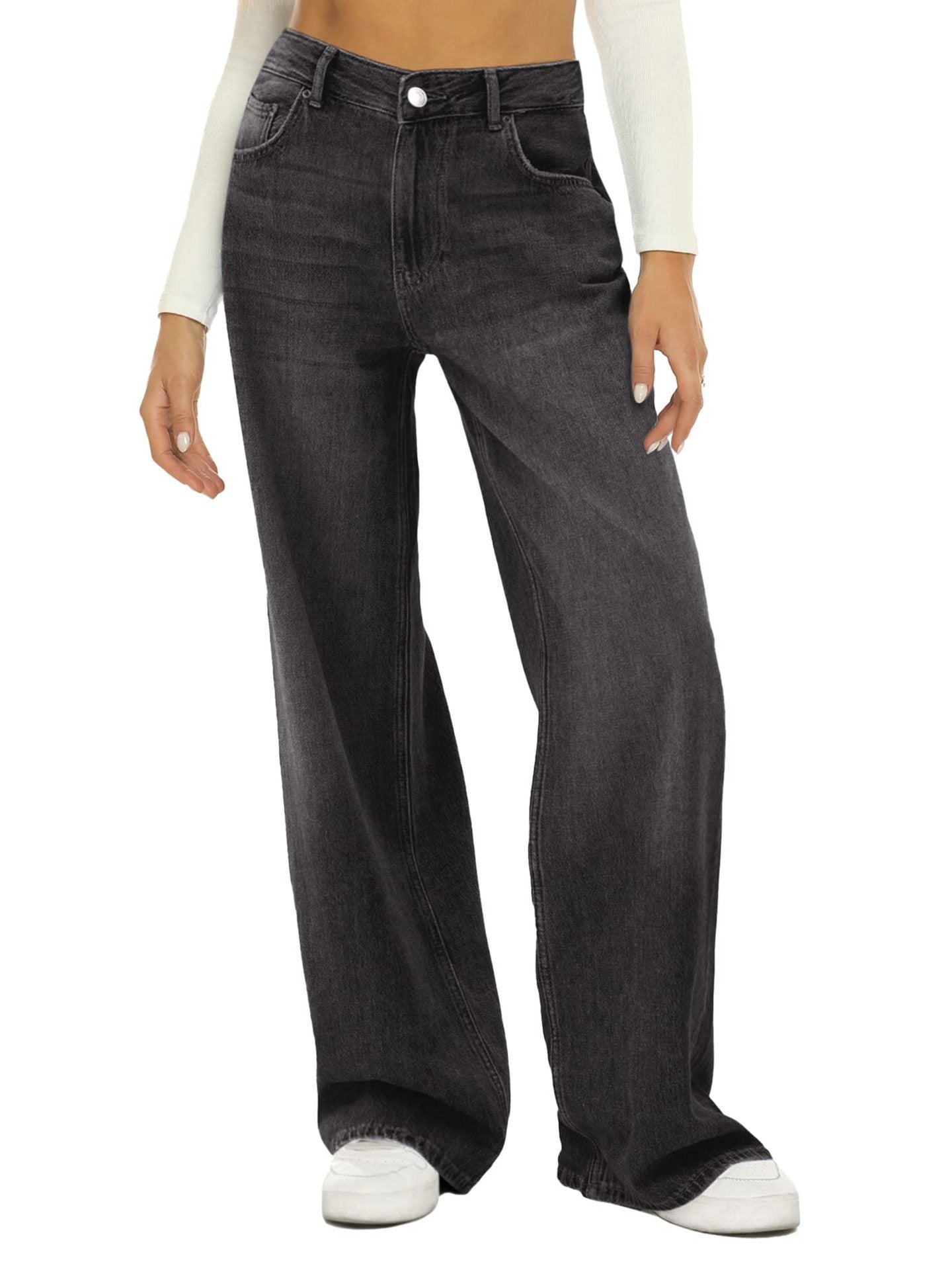 Damen Vintage Jeans Weite Bein Relaxed Fit