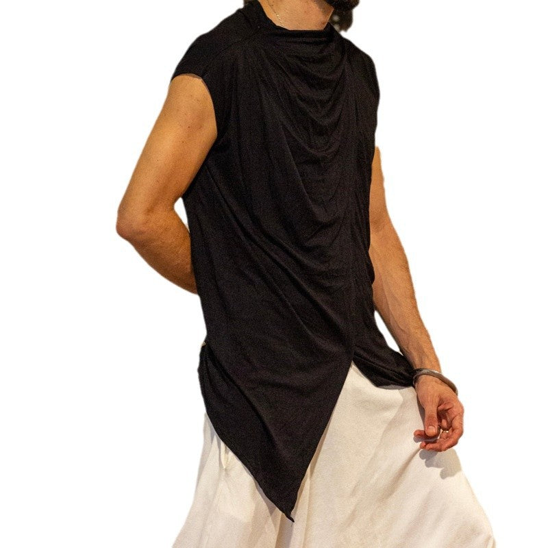 Herren Longshirt Kurzarm Asymmetrisch Modern Trend