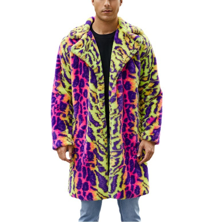 Herren Plüschmantel Tierdesign Warm Modern