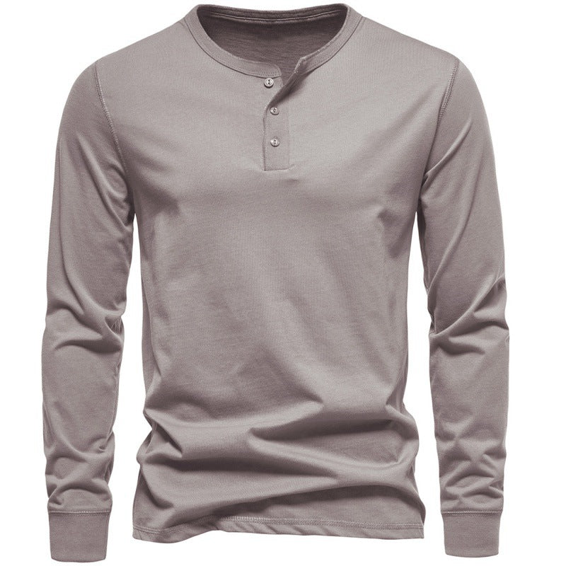 Herren Langarmshirt Modern Knopfverschluss Elegantes Design
