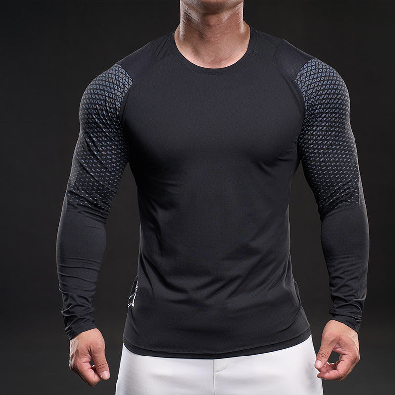 Herren Sportshirt Langarm Atmungsaktiv Funktionsshirt Mesh