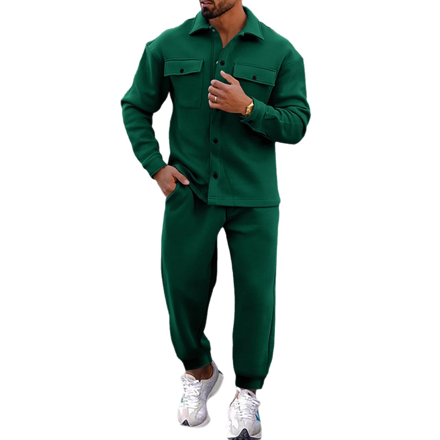 Herren Loungewear Set Bequem Stilvoll Jogginghose Oberhemd