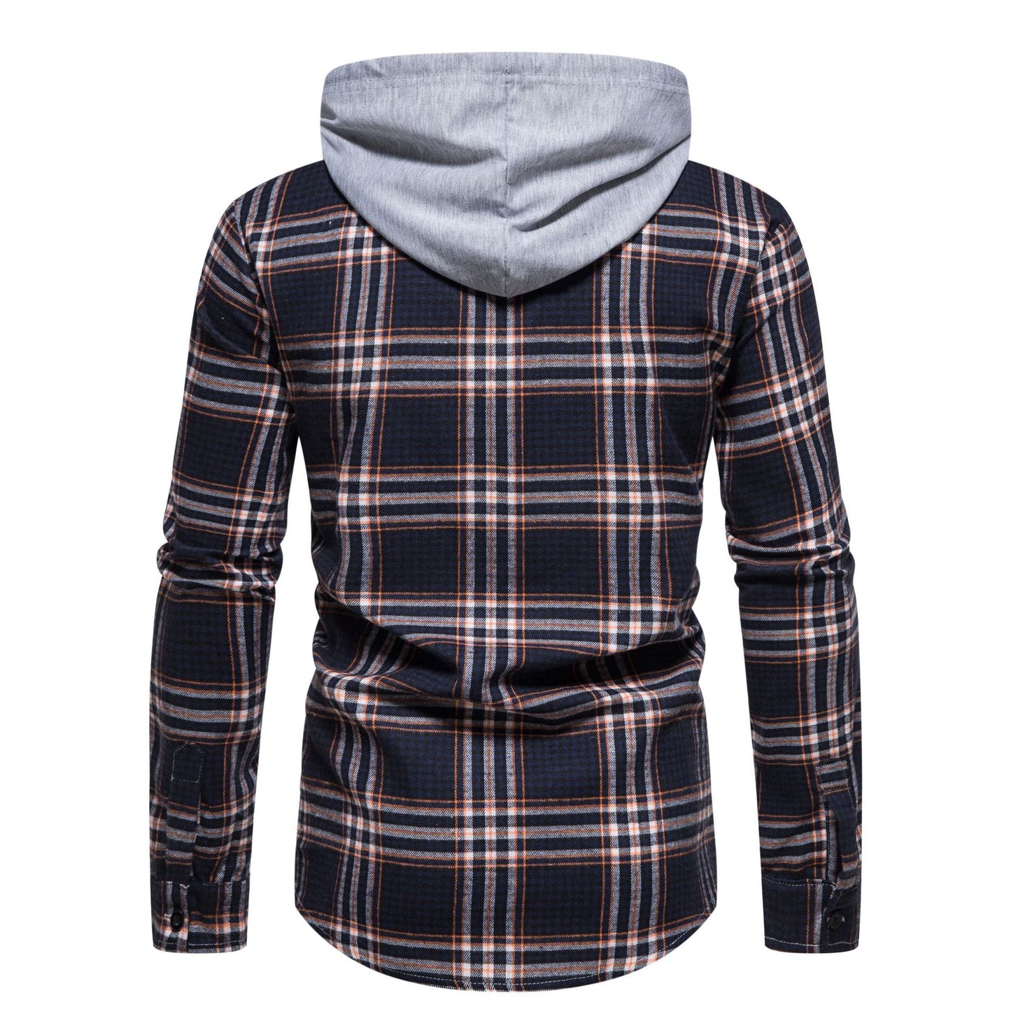 Herren Steppjacke Karomuster Modern Kapuze