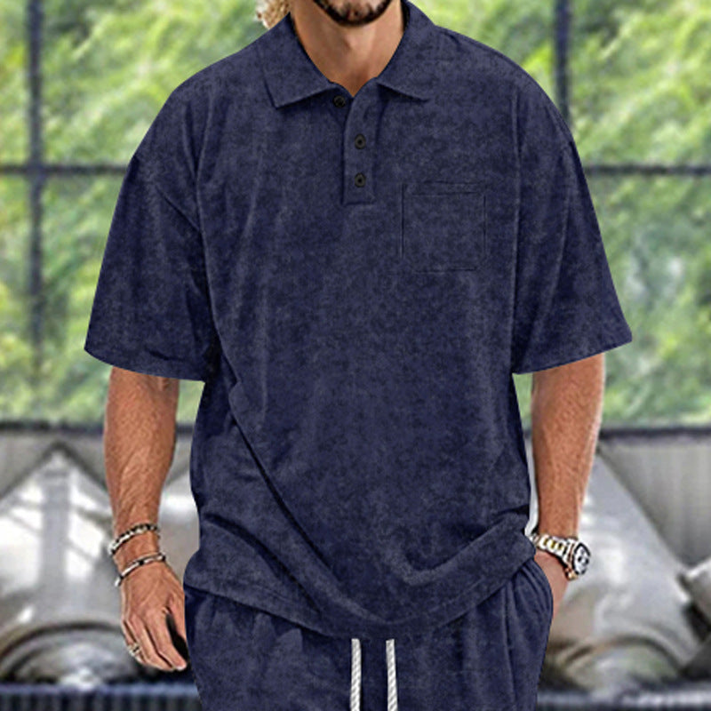 Herren Poloshirt Modern Strukturiert Knöpfe Berlin