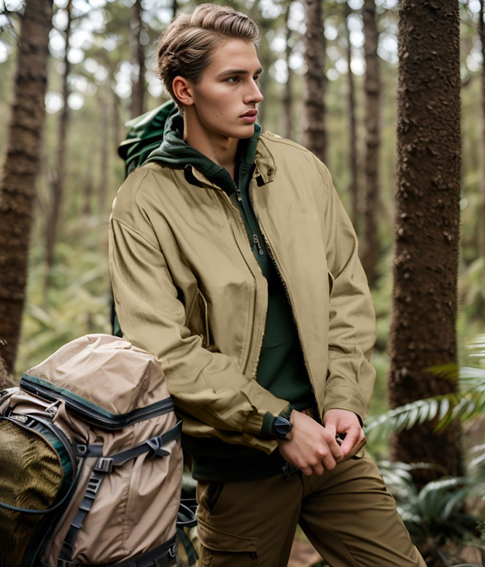 Herren Outdoor-Jacke atmungsaktiv mit Taschen Wasserabweisend