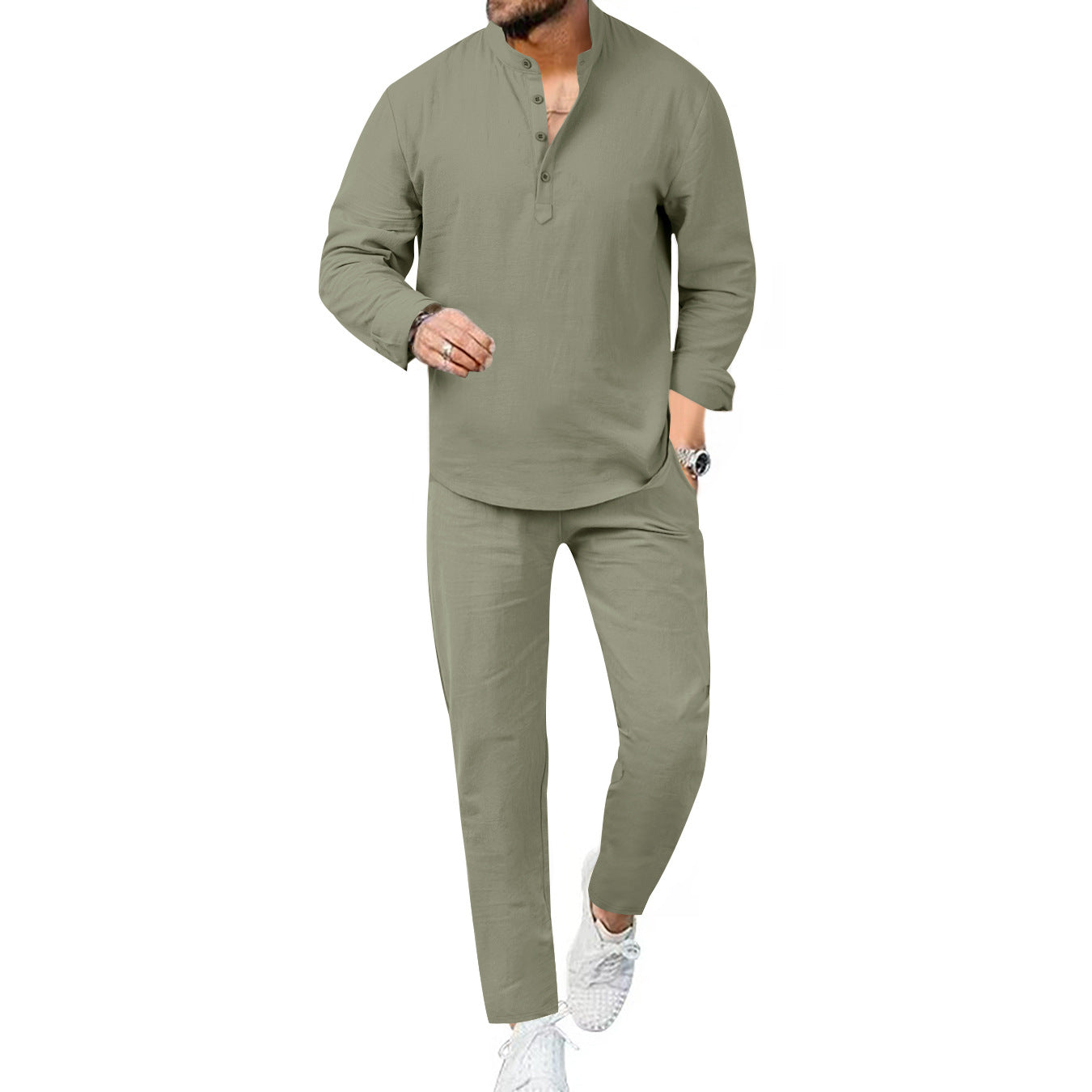Herren Freizeitanzug Modern atmungsaktiv Knopfleisten Design