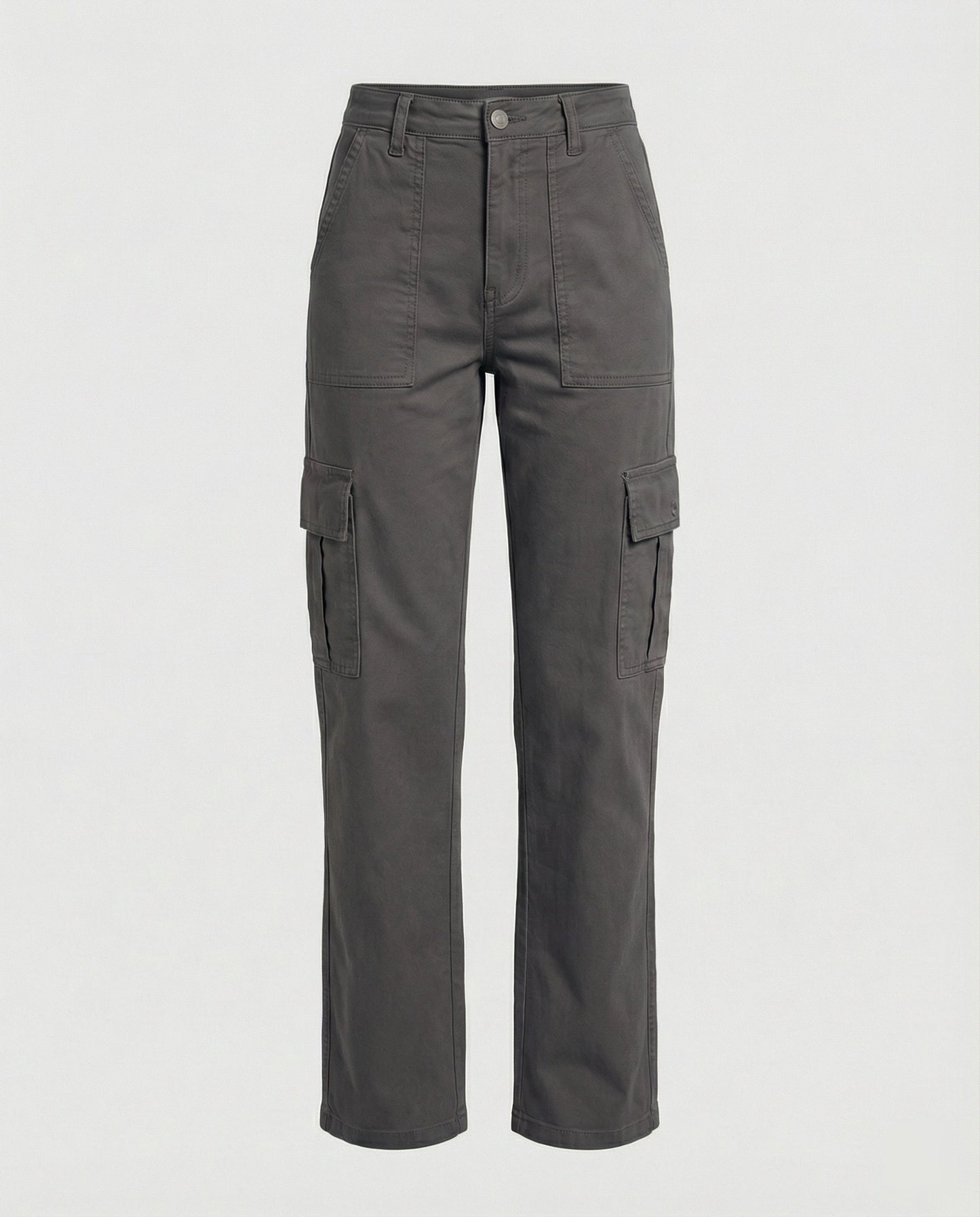 Damen Cargohose Robust Baumwolle Gerade Bein Klapptaschen