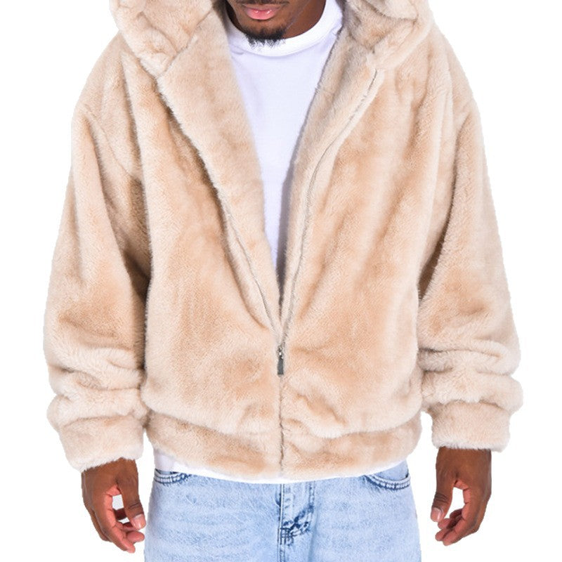 Herren Fleecejacke mit Kapuze Kuschelig Warm