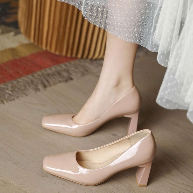 Damen Pumps Hochhackig Elegante Blockabsatz Schuhe