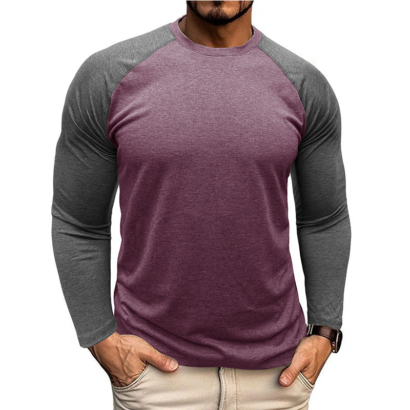 Herren Langarmshirt Raglan Kontrastärmel Modern Sportlich
