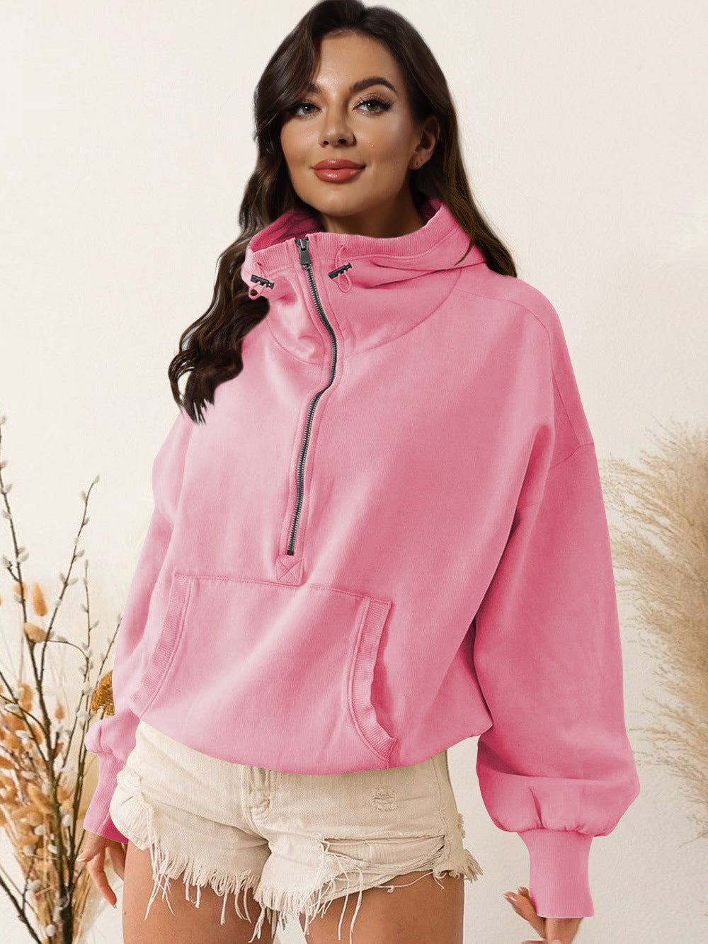 Damen Sportpullover Kapuzenpulli Funktionsjacke Mit Taschen