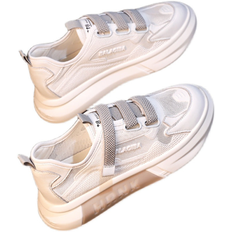 Damen Sneaker Sportlich mit Schnallenverschluss und Mesh Oberfläche