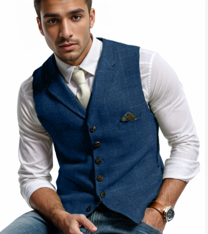 Herren Leinenweste Elegant Sommer