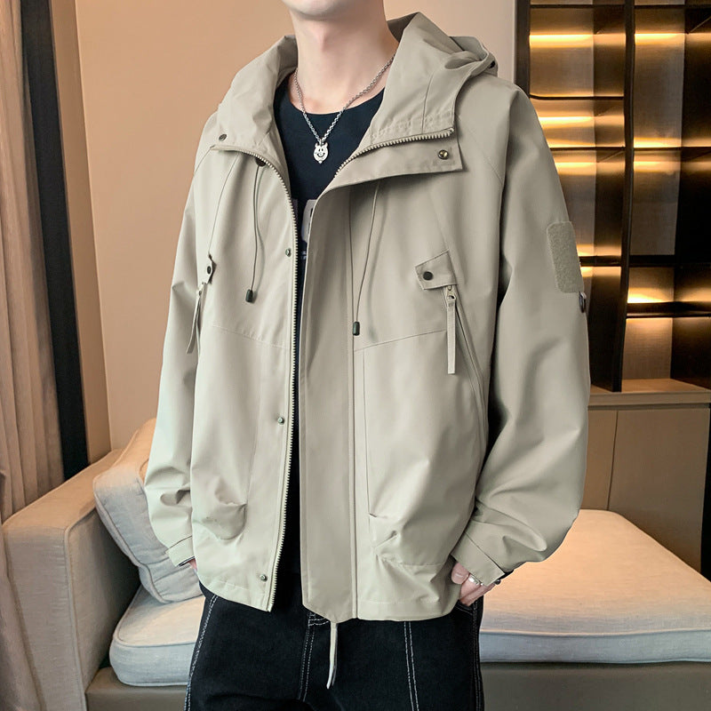 Herren Outdoor-Jacke Lässig mit Kapuze und Taschen