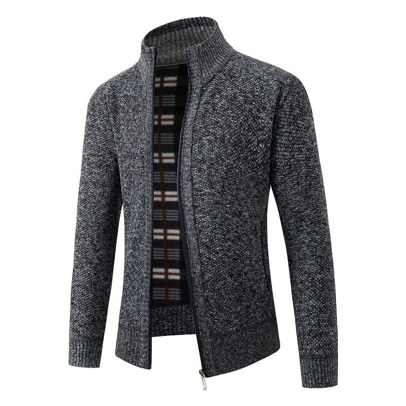 Herren Strickjacke Modern Warm mit Futter