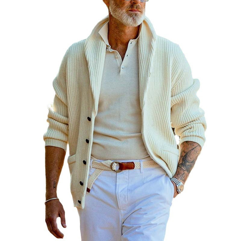 Herren Strickjacke Modern mit Stylischem Kragen