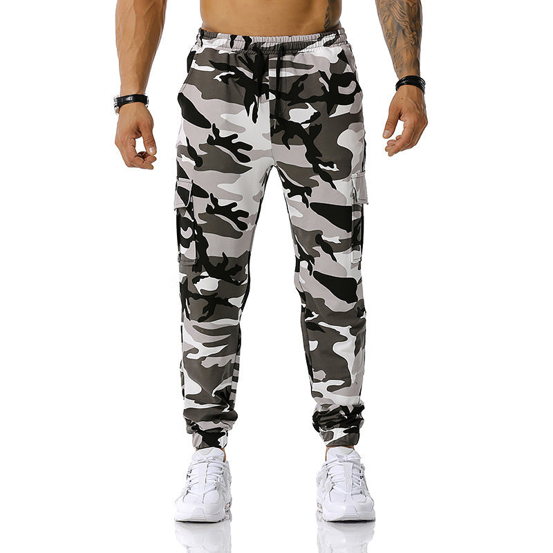 Herren Camo-Hose elastisch mit Taschen