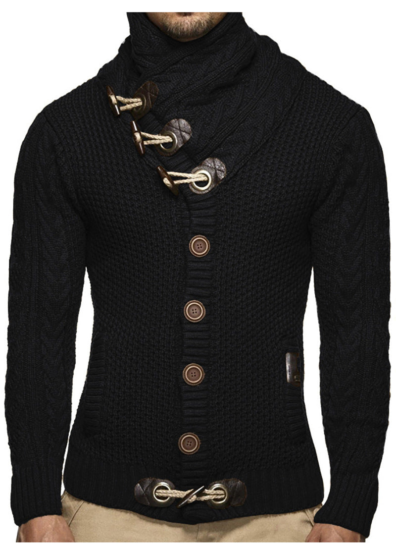 Herren Strickjacke Asymmetrisch Modern Knopf Design
