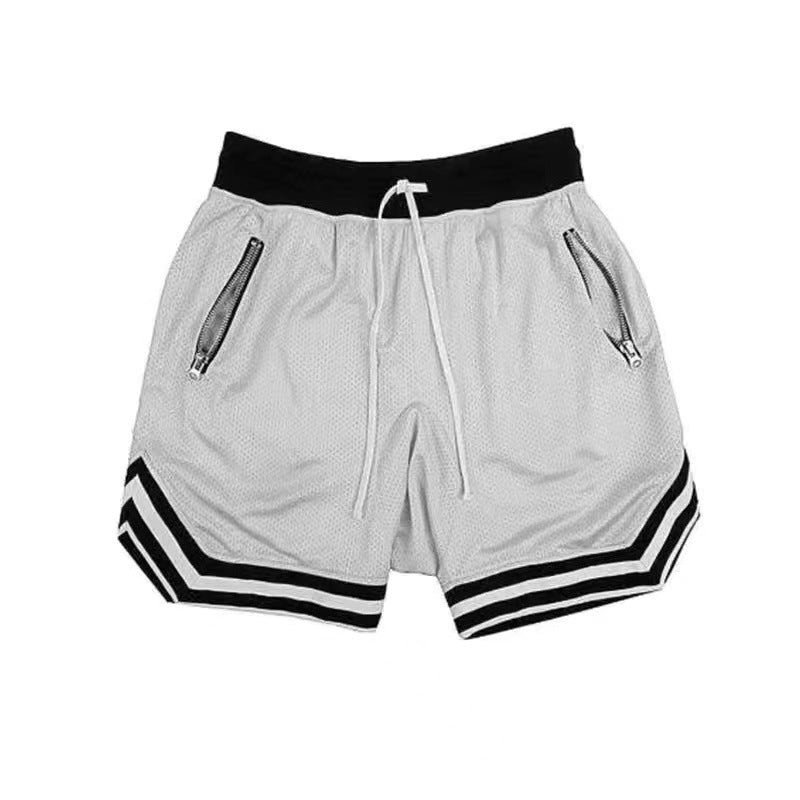 Herren Sports Shorts Atmungsaktiv mit Netzdesign und Reißverschlusstaschen