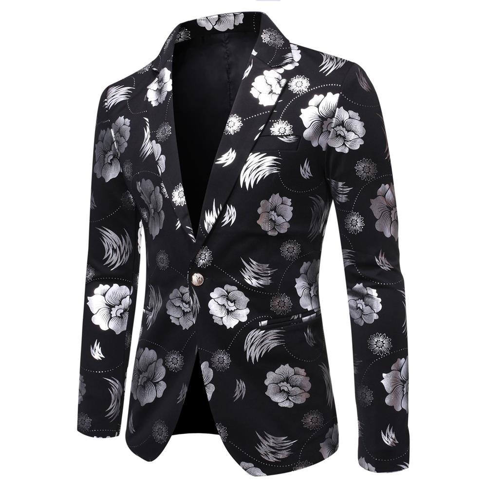 Eleganter Herren Blazer Floral Modern Schmal