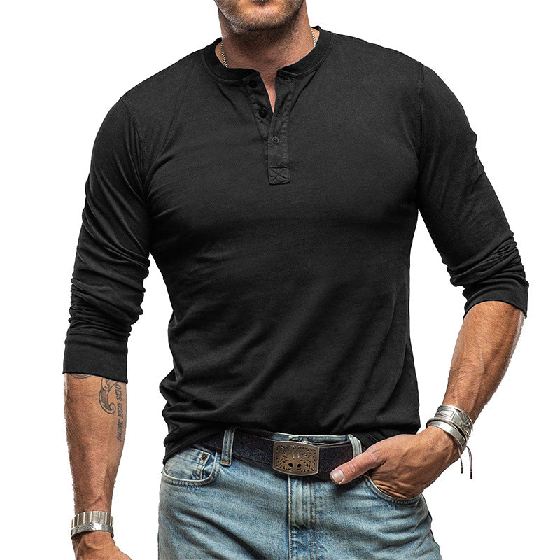 Herren Henley-Shirt Knopfleiste Modern Berlin Style