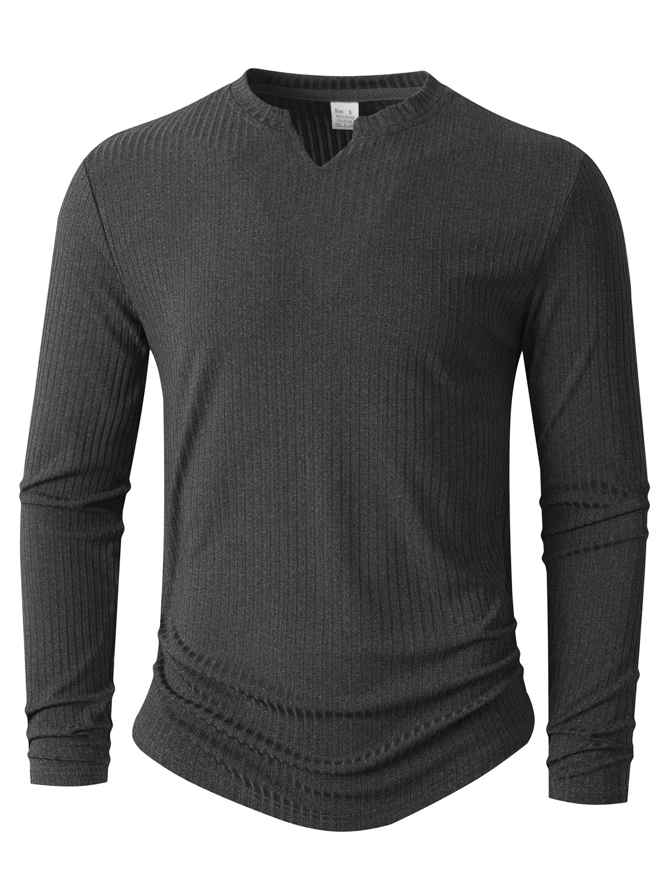 Herren Langarmshirt Rippstruktur Modern Glamour Style