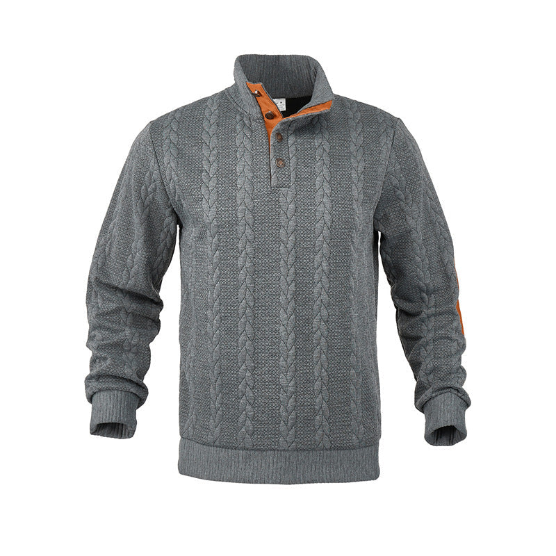 Herren Pullover Stehkragen Modern Strukturlook