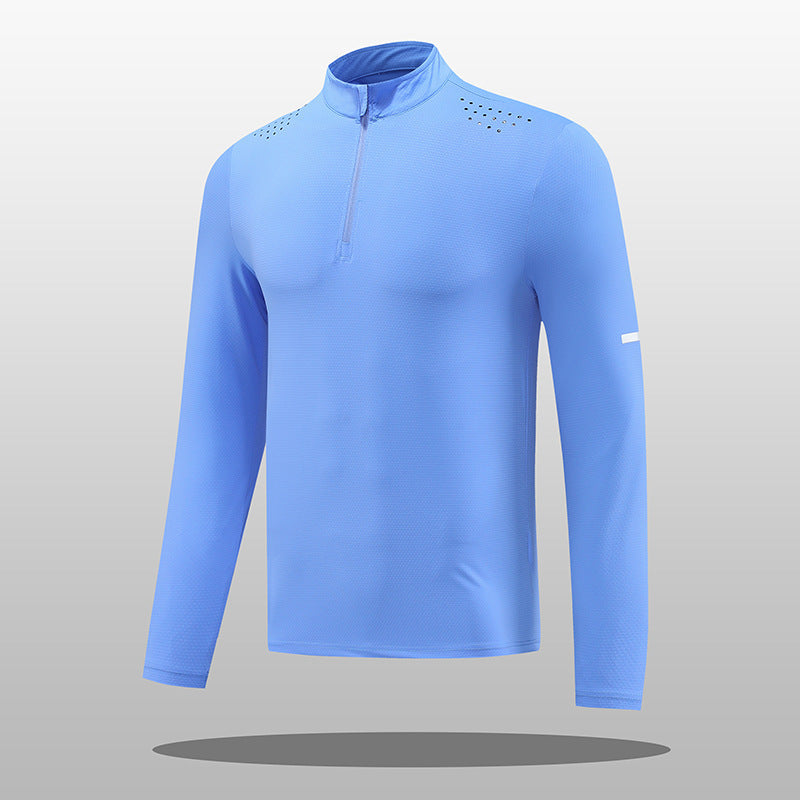 Herren Langarmshirt Atmungsaktiv Reißverschluss Funktionsshirt