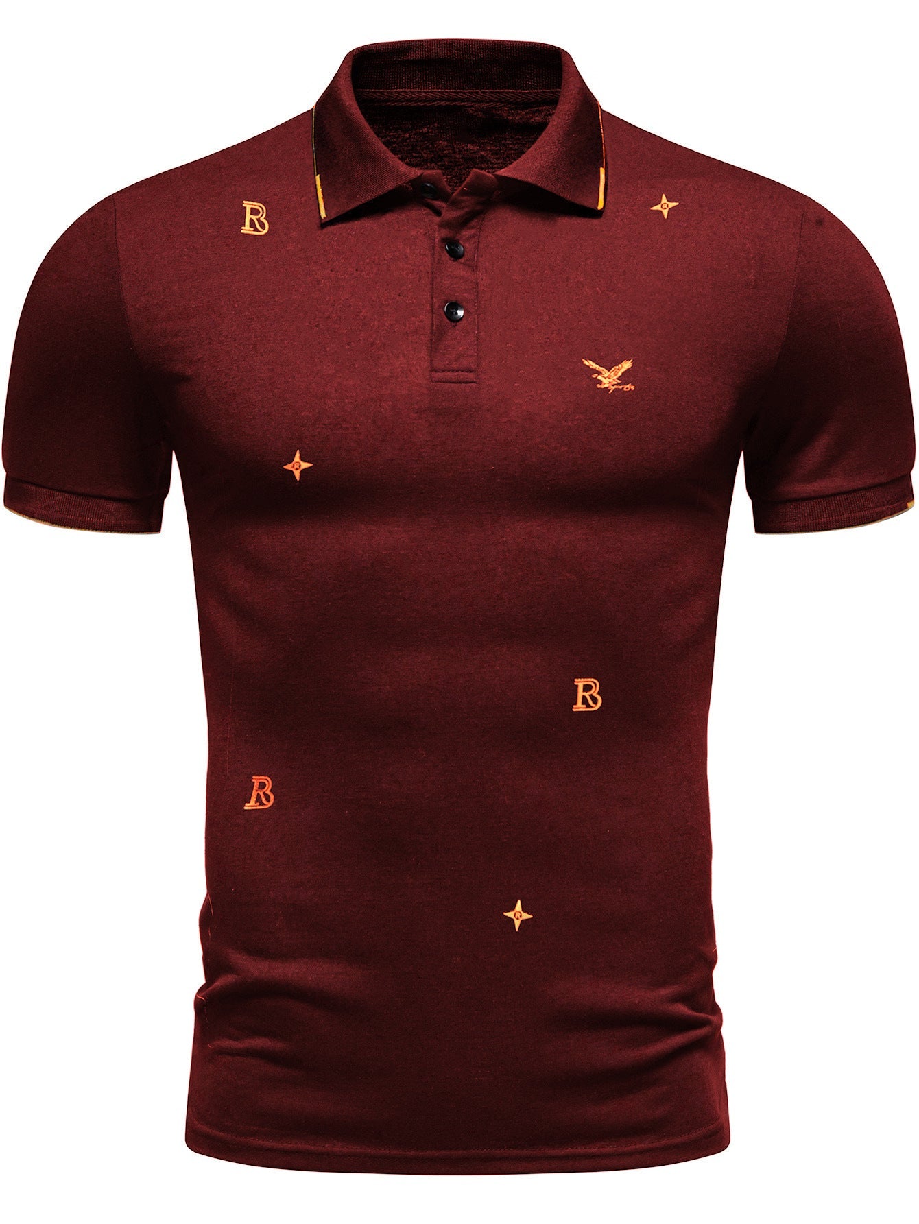 Herren Polohemd Modern Stickdesign Hochwertig