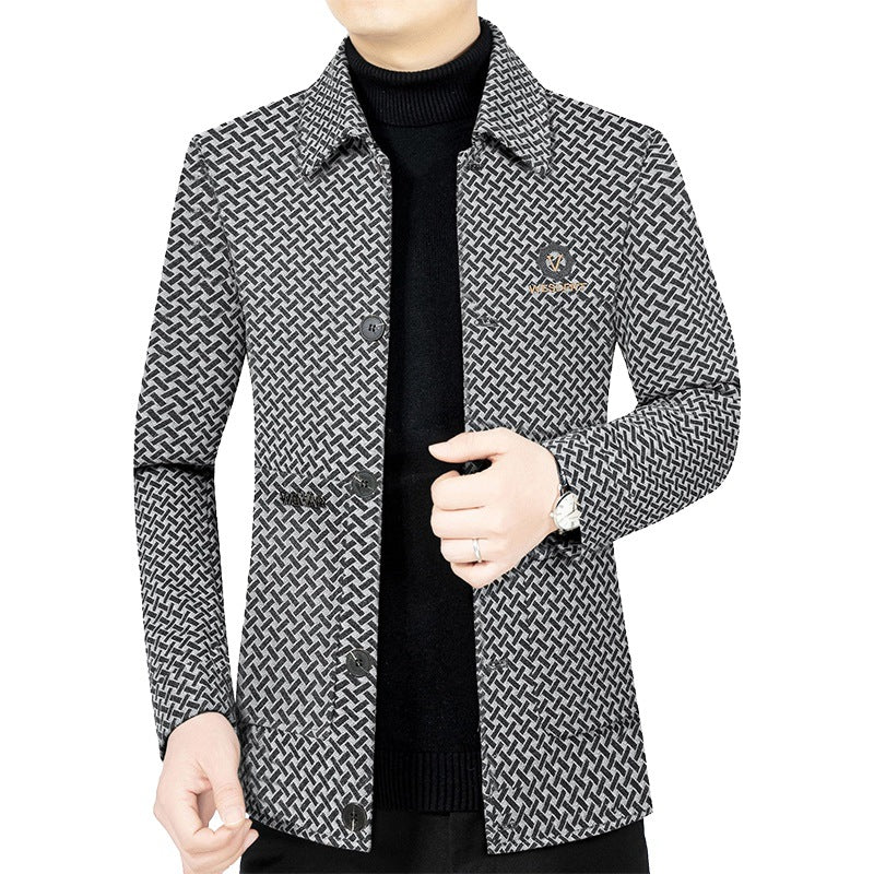 Herrenjacke atmungsaktiv mit Muster Sportlich Casual