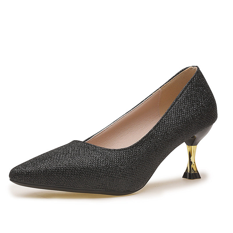 Damen Pumps Elegante Glitzer Absatz Schuhe