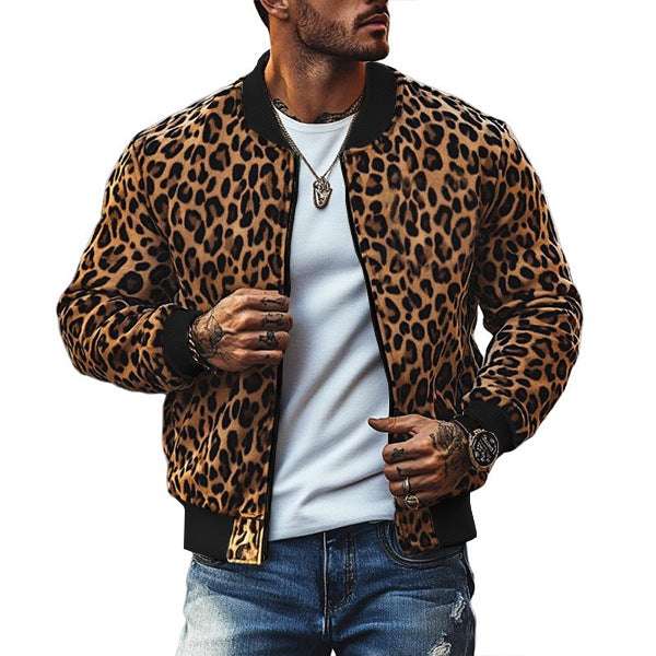 Herren Bomberjacke Leder Look Modern Style