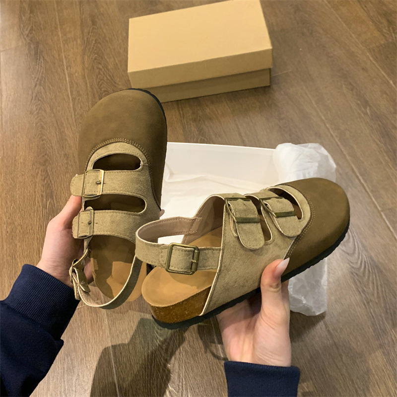Damen Clogs Bequem atmungsaktiv mit Dekorriemen