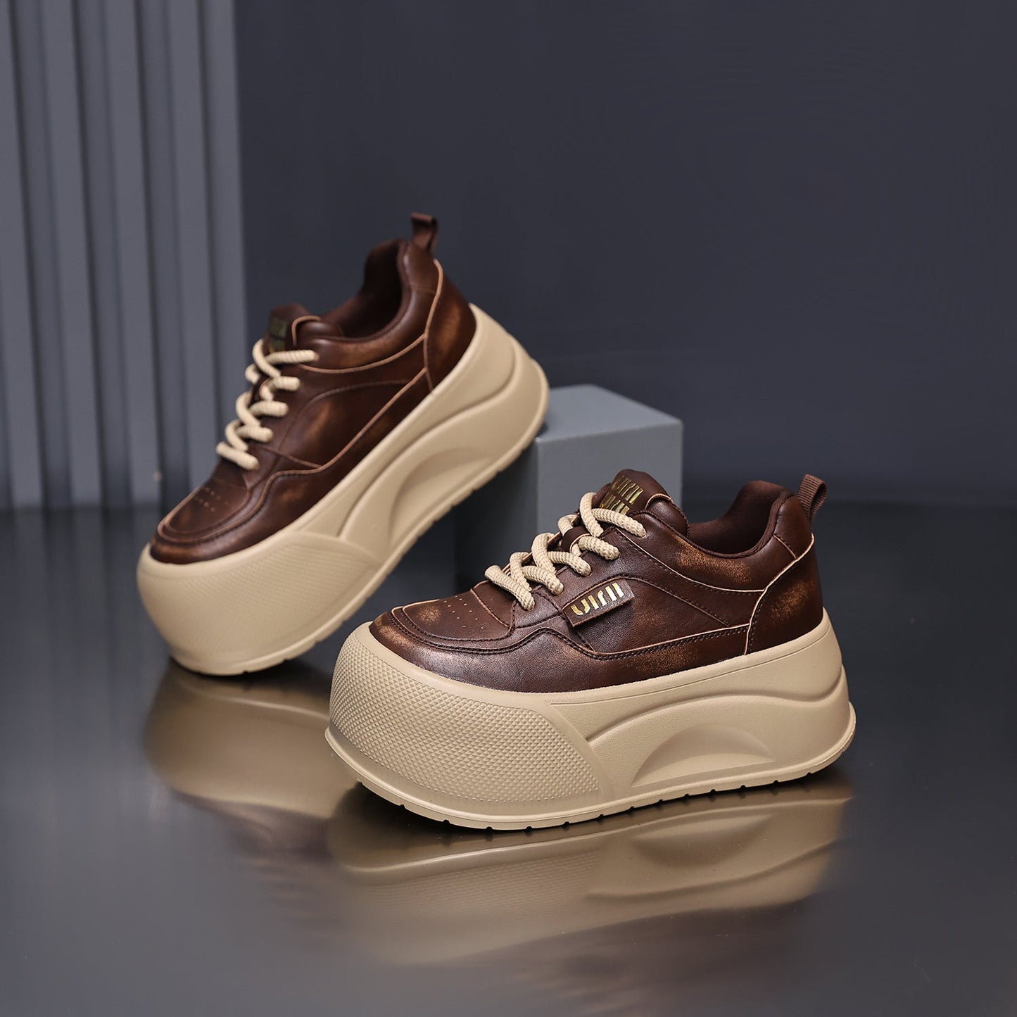 Damen Sneaker Hoch Plattform Schuhe Bequem