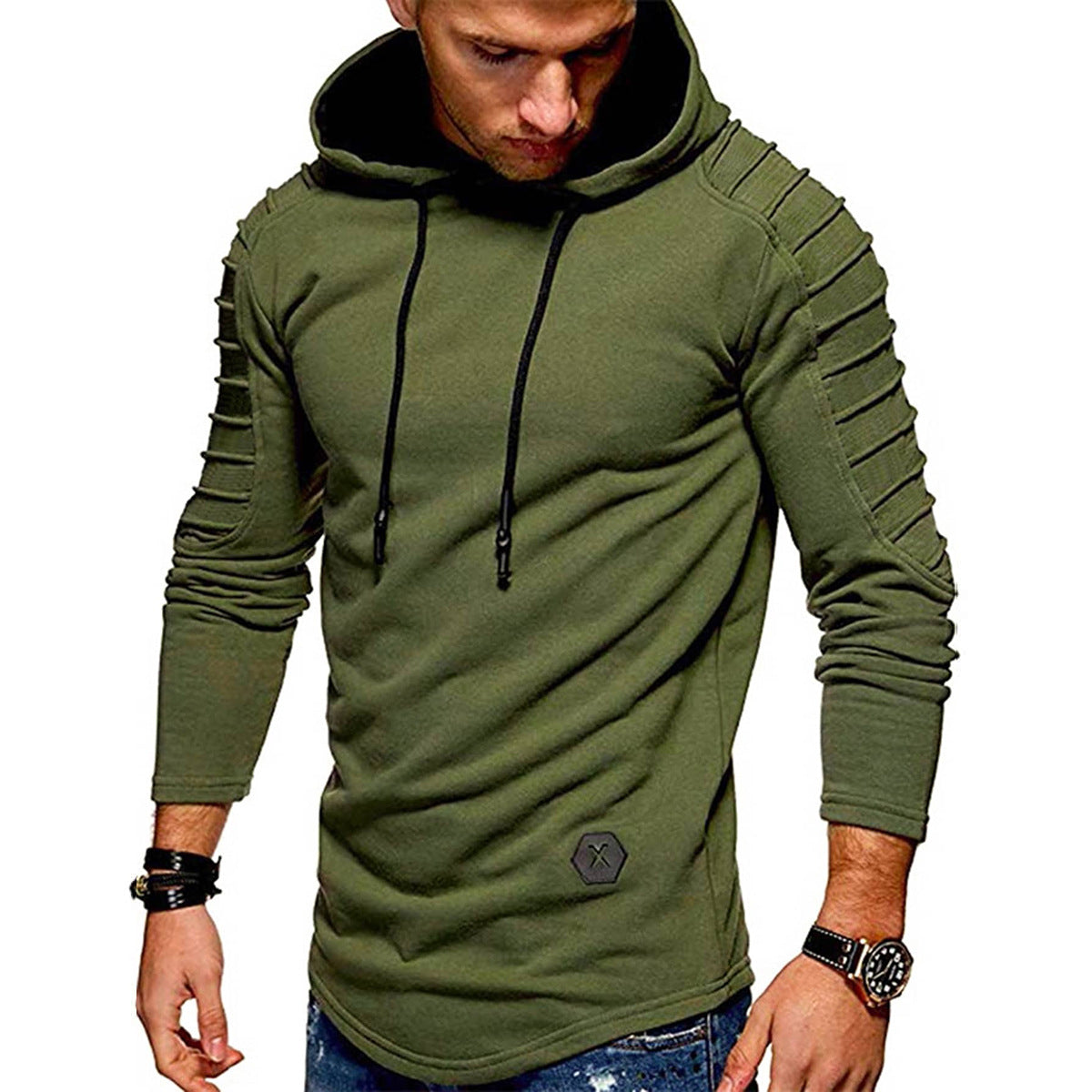 Herren Pullover Kapuze Strukturiert Elastisch Modern